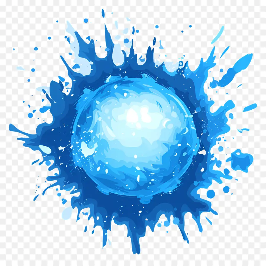 Bola De Fuego Azul，Spray De Agua PNG