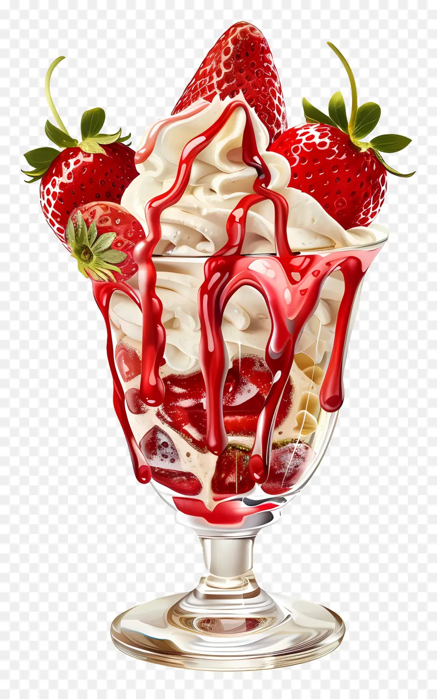 Helado De Fresa，Helado PNG