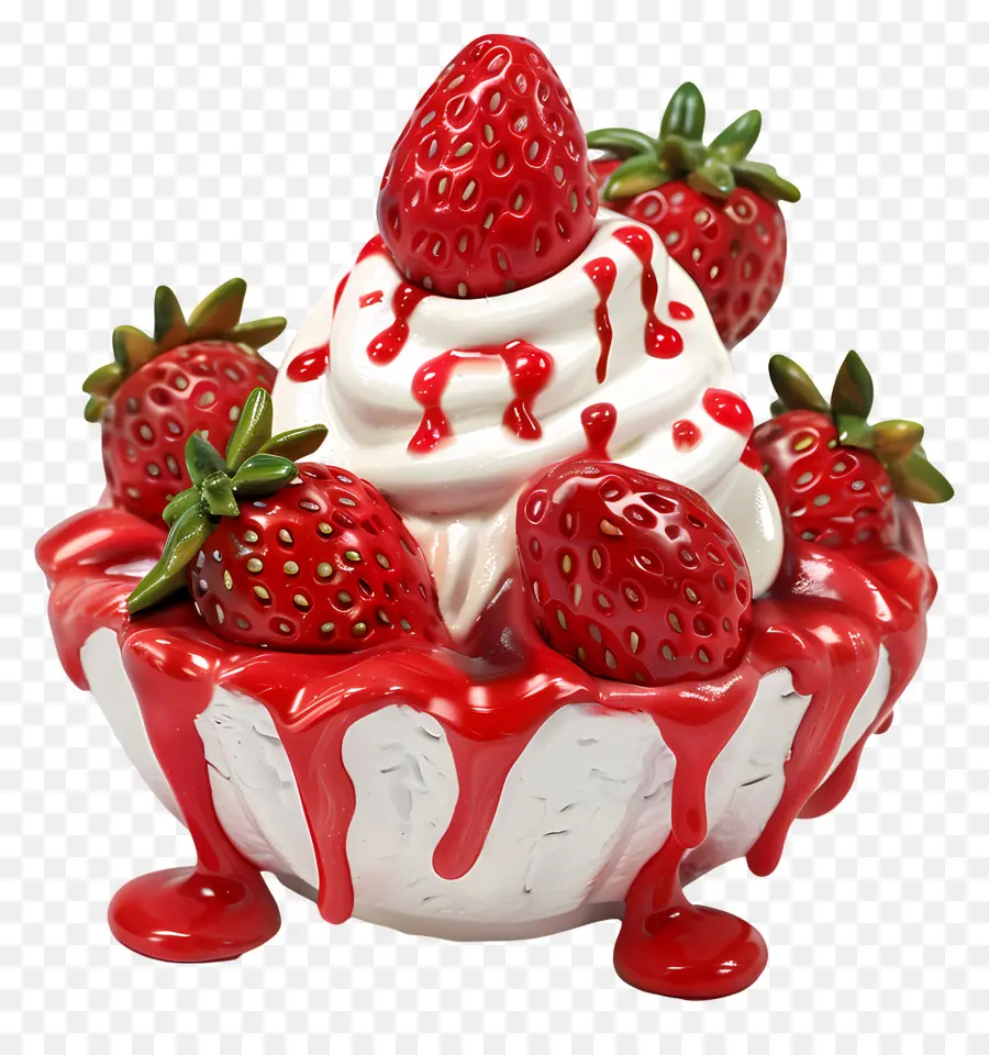 Sundae De Fresa，De Postre PNG