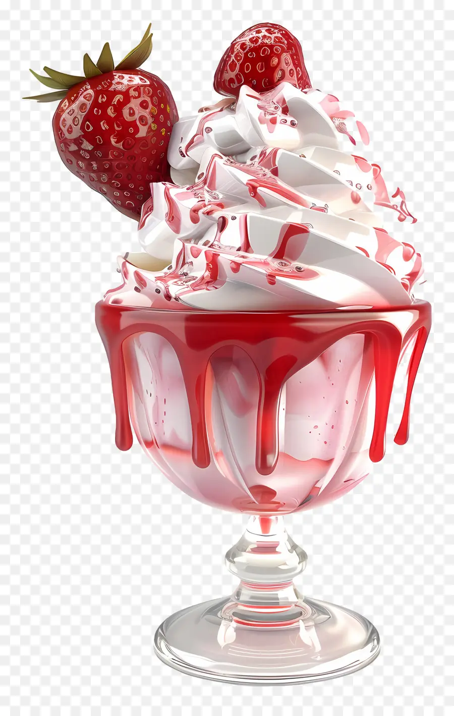 Sundae De Fresa，De Postre PNG