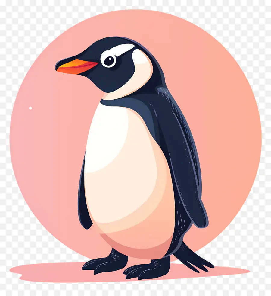 Pingüino，Fondo Rosa PNG