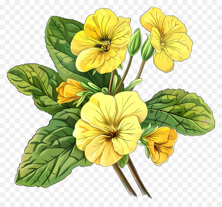 Primrose，Flor Amarilla PNG