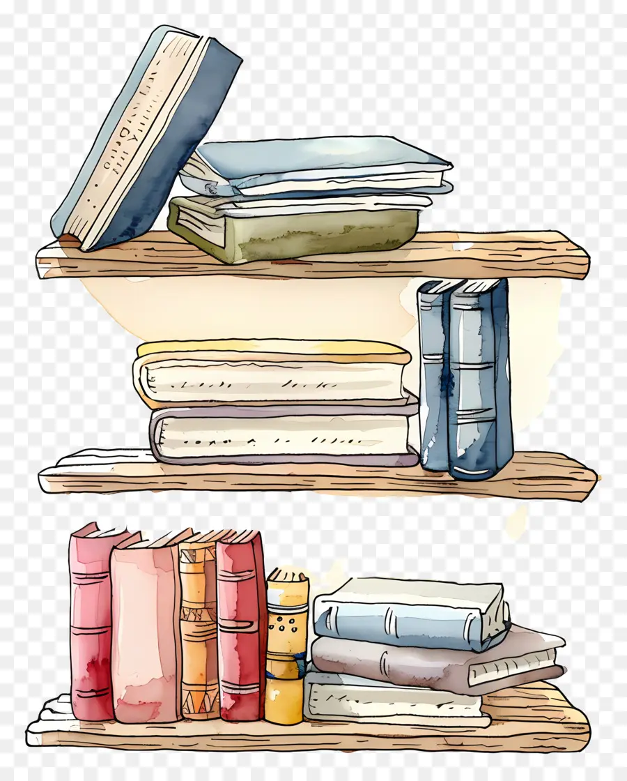 Los Libros En El Estante，Bookshelf PNG