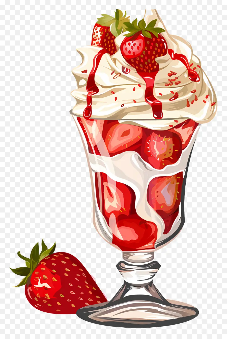 Sundae De Fresa，De Postre PNG