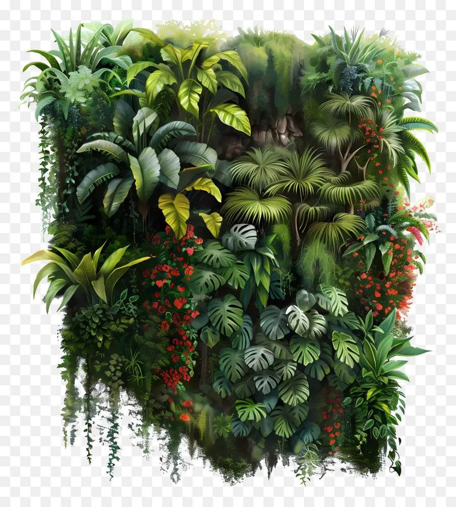 Jardín Vertical，Plantas De La Selva PNG