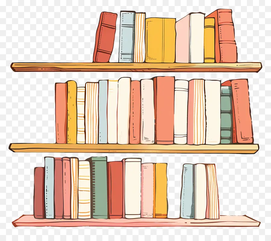 Los Libros En El Estante，Bookshelf PNG