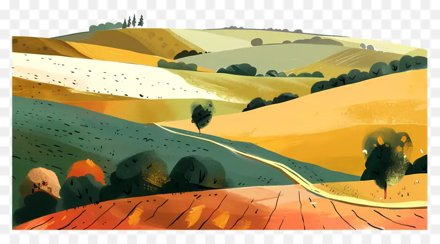 Campos De Campo，La Pintura De Paisaje PNG