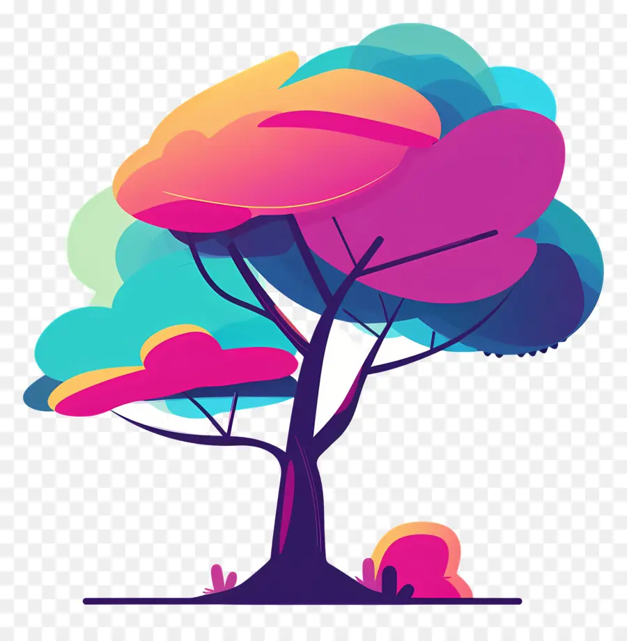 Árbol，Colorido árbol PNG