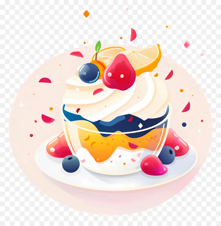 De Postre，Plato De Vidrio PNG