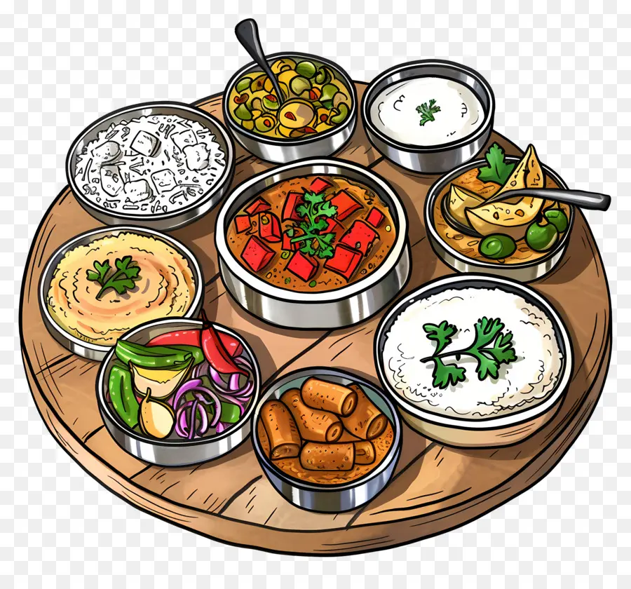 Thali Indio，La Cocina India PNG