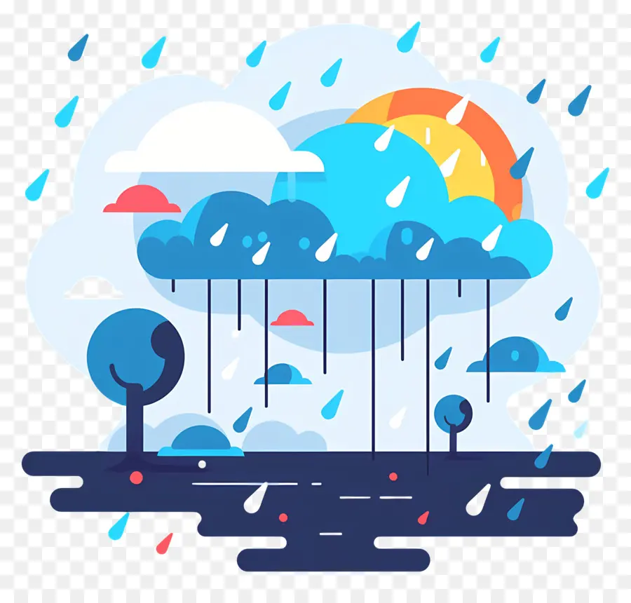 La Lluvia，La Pintura De Paisaje PNG