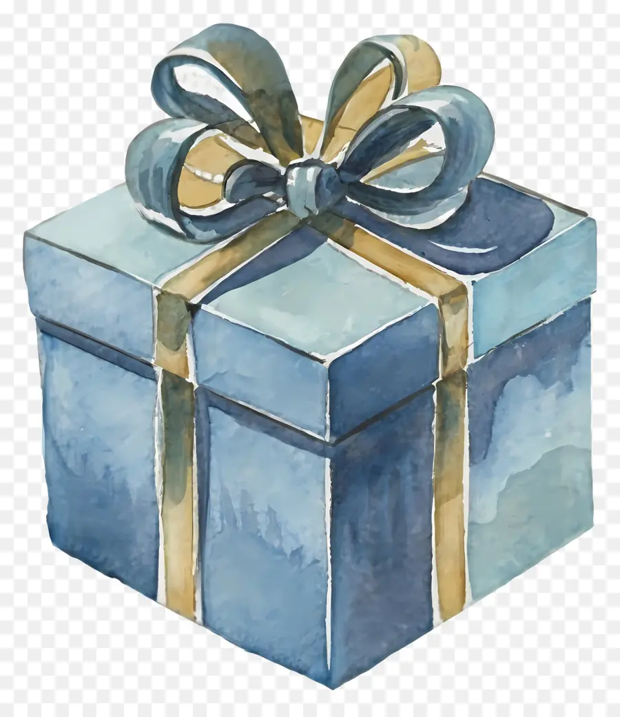 Caja De Regalo，Pintura A La Acuarela PNG