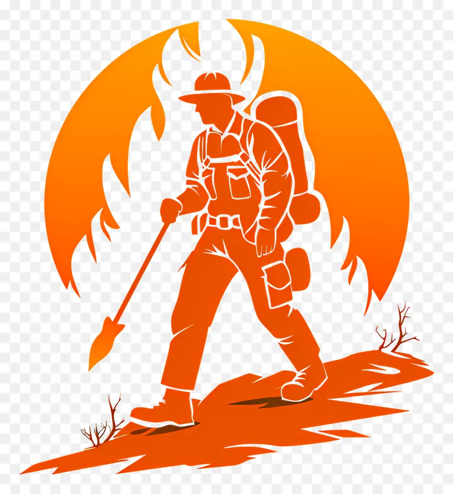 Bombero Forestal，Bosque Nocturno PNG