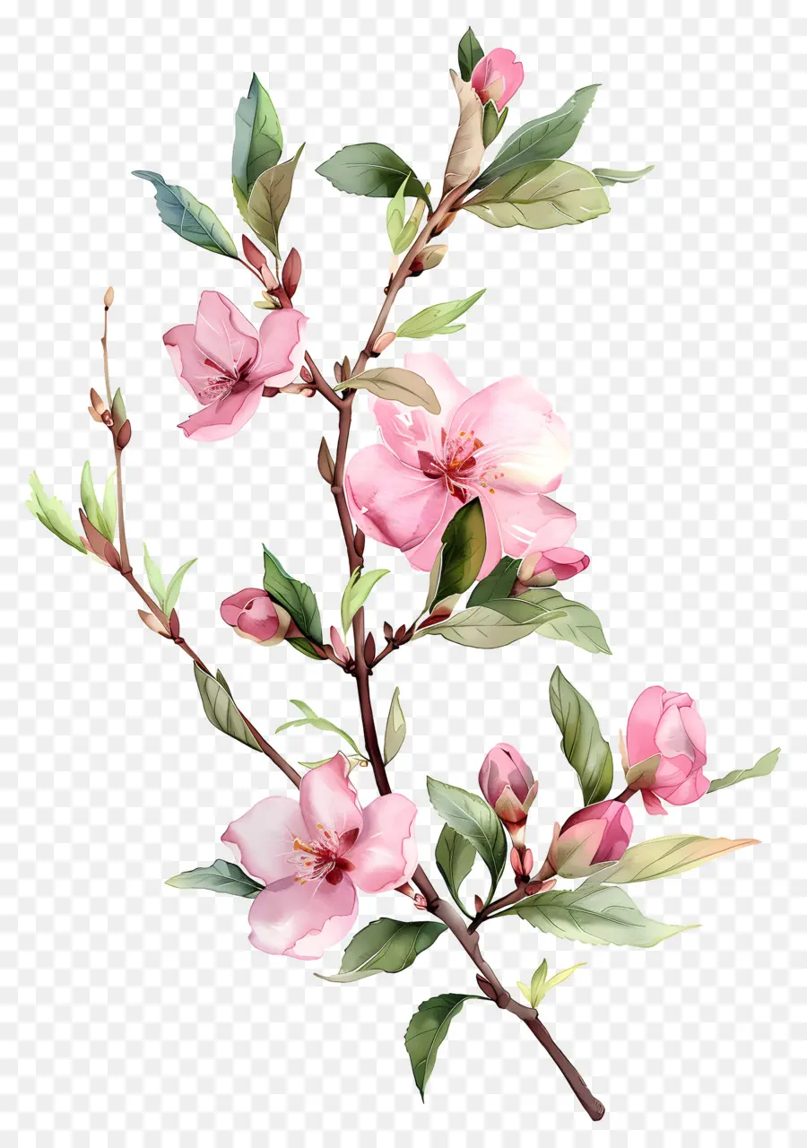 Flores De Color Rosa，Flower Painting PNG