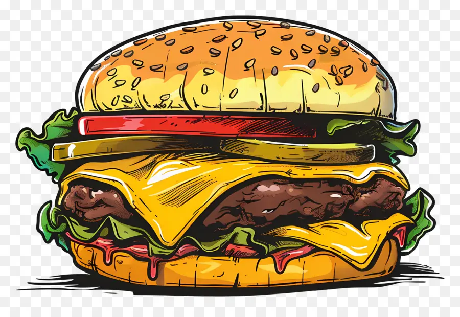 Hamburguesa Doble Con Queso，Hamburguesa Con Queso PNG