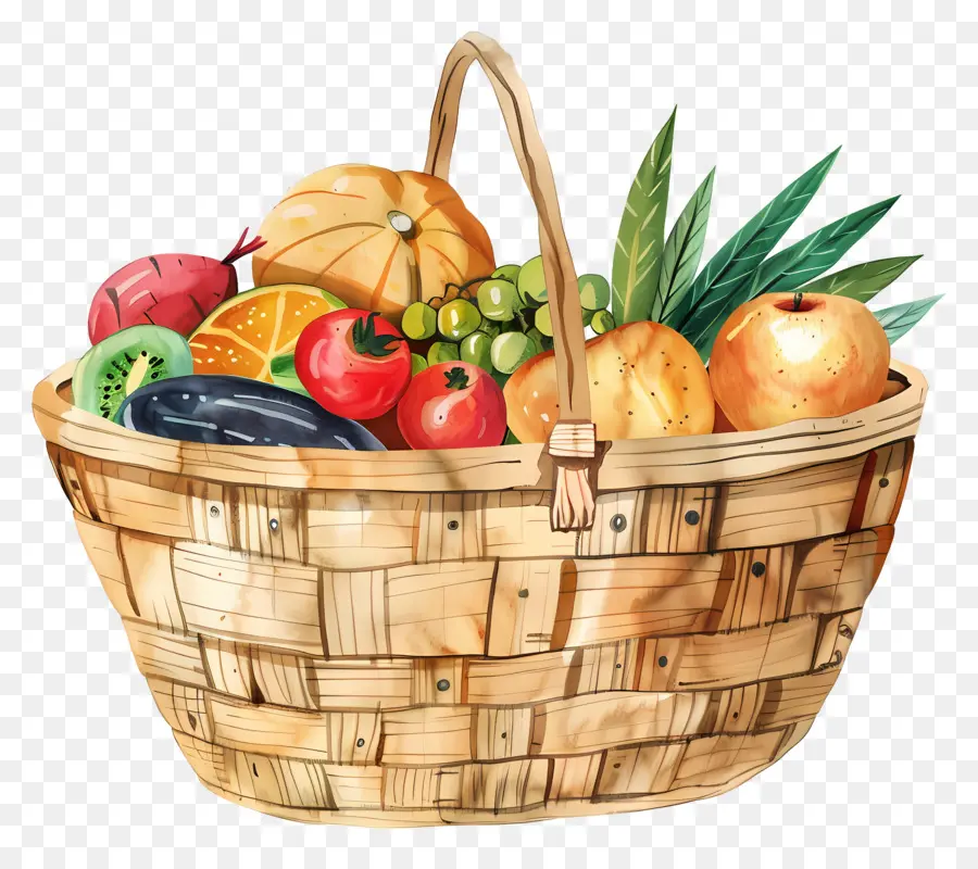 Canasta De Comestibles，Cesta De Fruta PNG