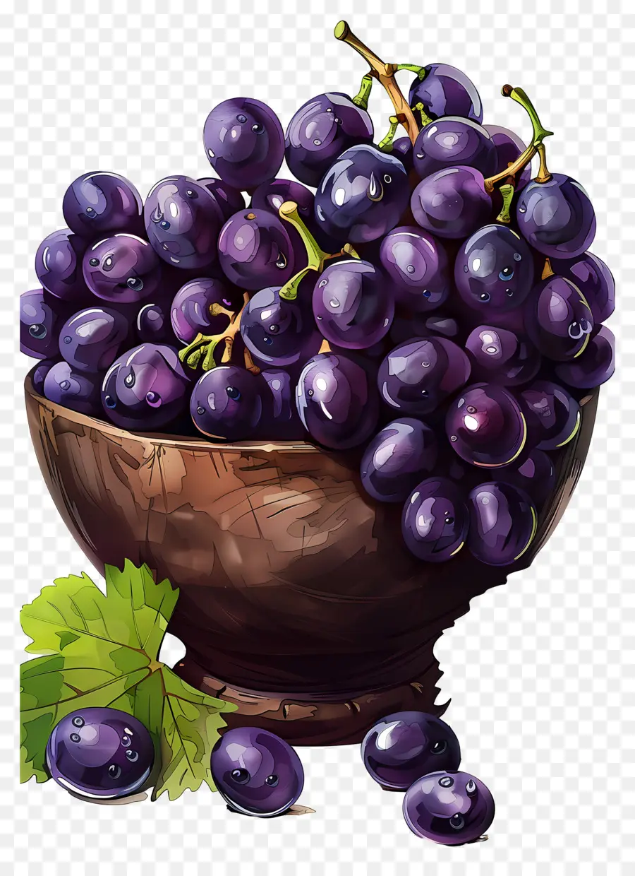 Tazón De Uvas，Uvas Moradas PNG