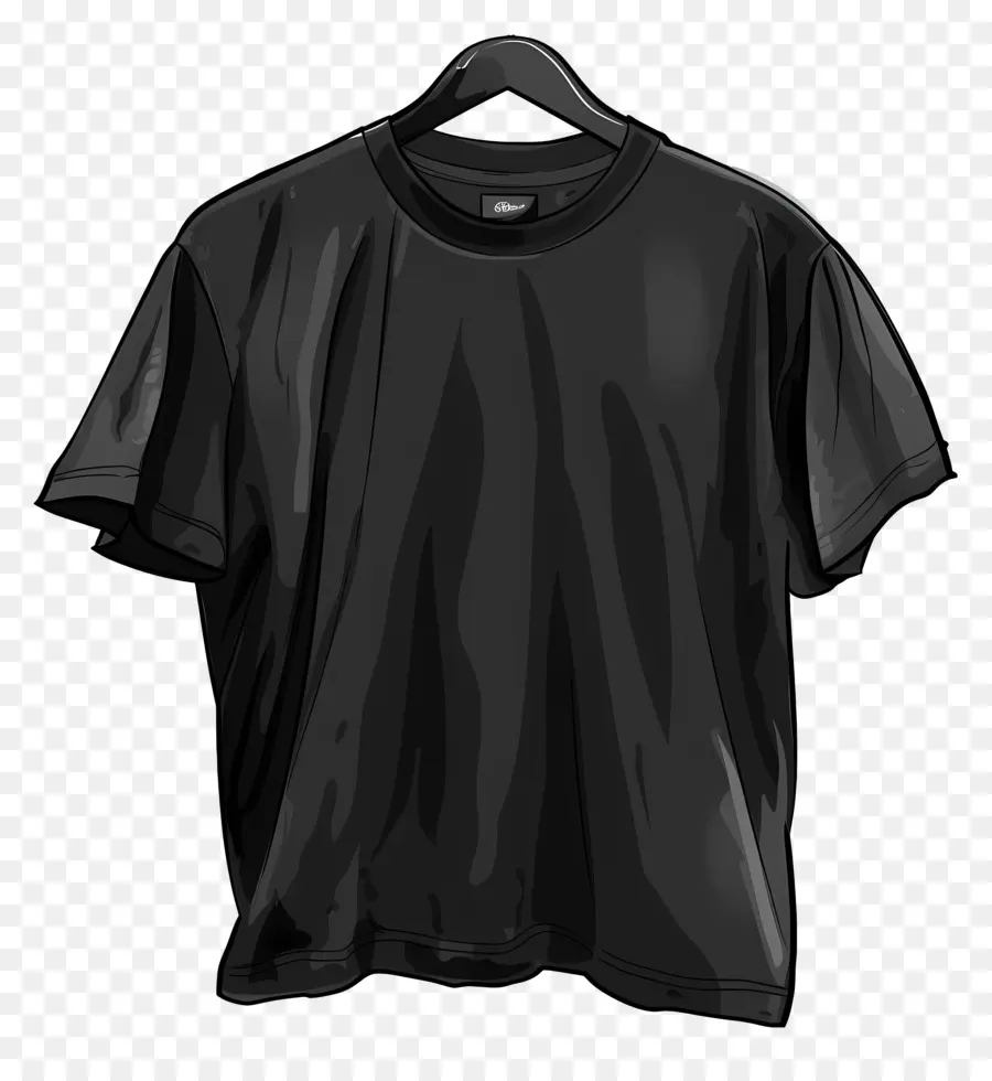 Negro Camiseta，Percha De Ropa PNG