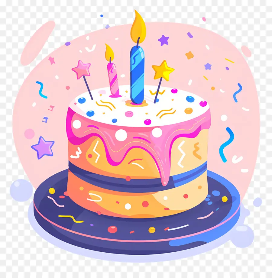 Pastel De Cumpleaños，Velas PNG