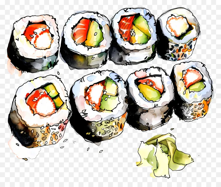 Rollos，Rollos De Sushi PNG