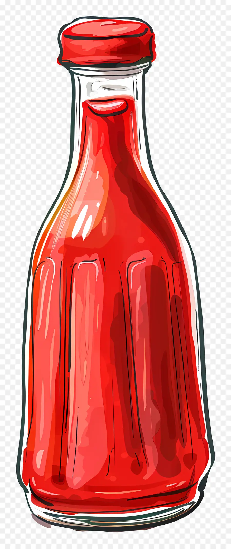 Botella De Ketchup，Botella De Vidrio Rojo PNG