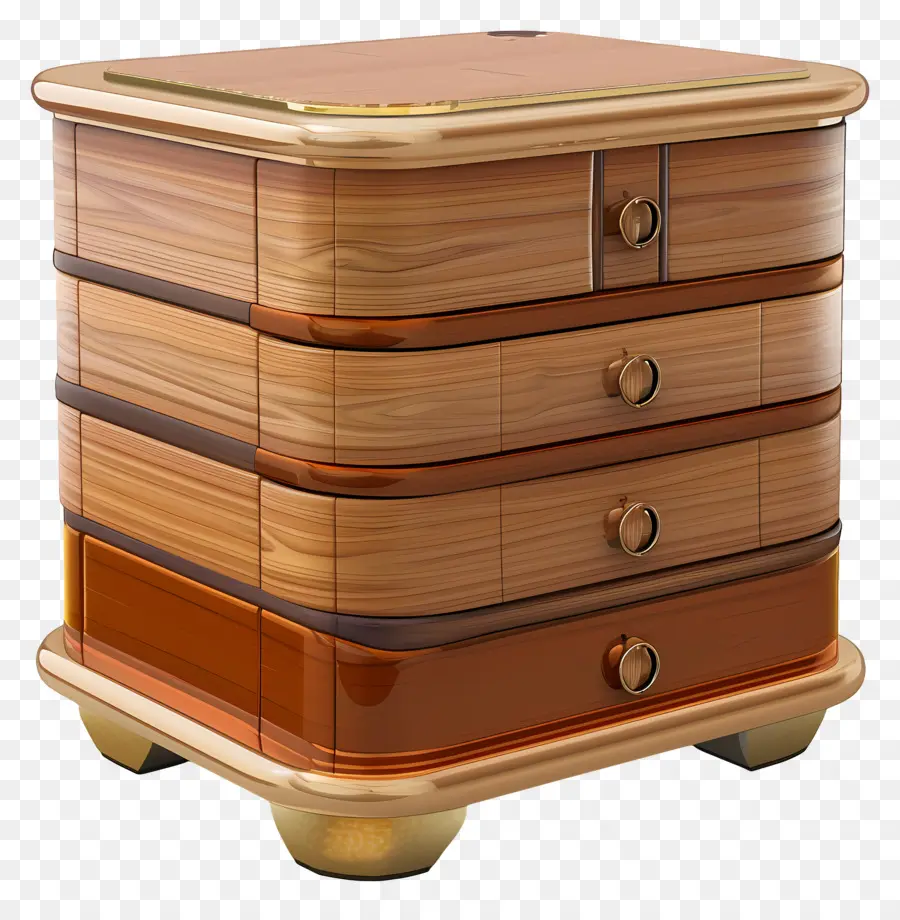 Mesita De Noche，Pecho De Madera PNG