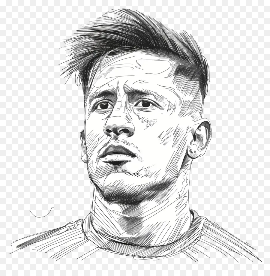 Alexis Sánchez，Boceto De Retrato PNG