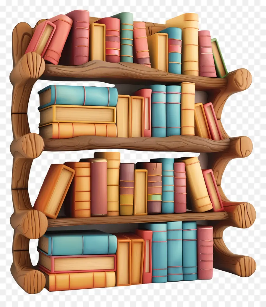 Bookshelf，Estantería De Madera PNG