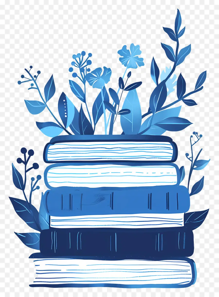 Pila De Libros，Los Libros Azules PNG