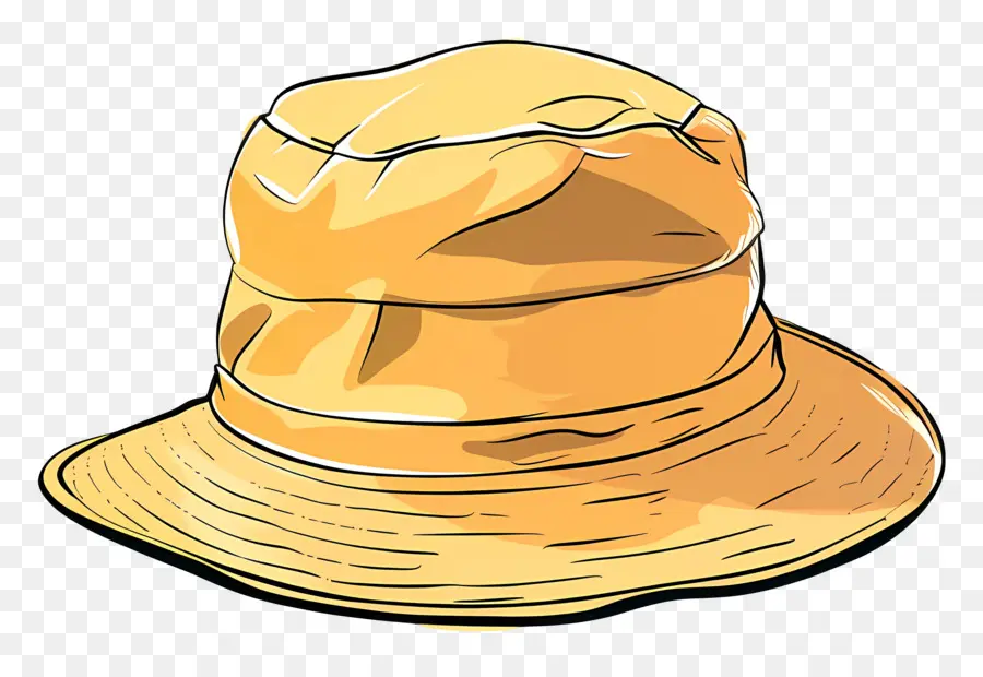 Sombrero De Cubo，Amarillo Sombrero De Paja PNG