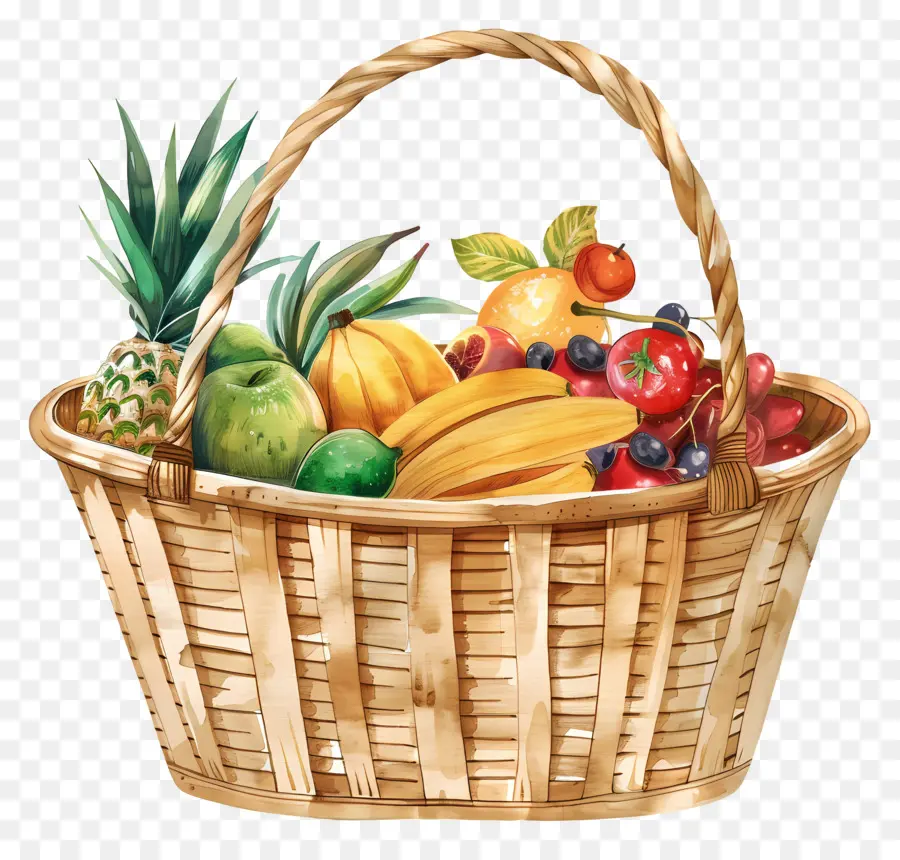 Canasta De Comestibles，Cesta De Fruta PNG