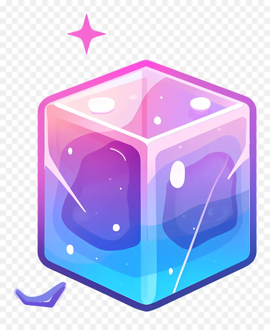 Cubo De Hielo，El Azul Y El Morado PNG