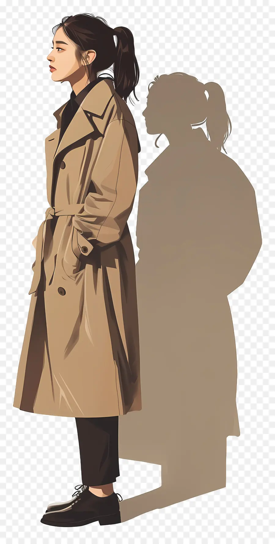 Mujer En Abrigo，Mujer En Gabardina PNG