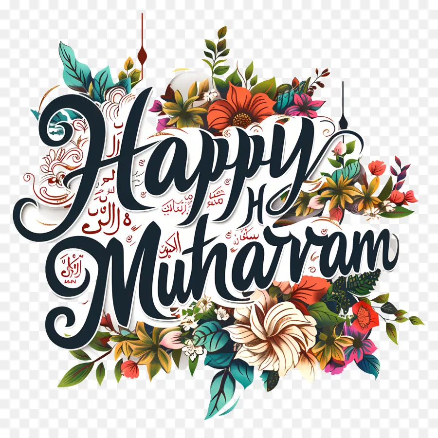 Feliz Muharram，Ramo Floral PNG