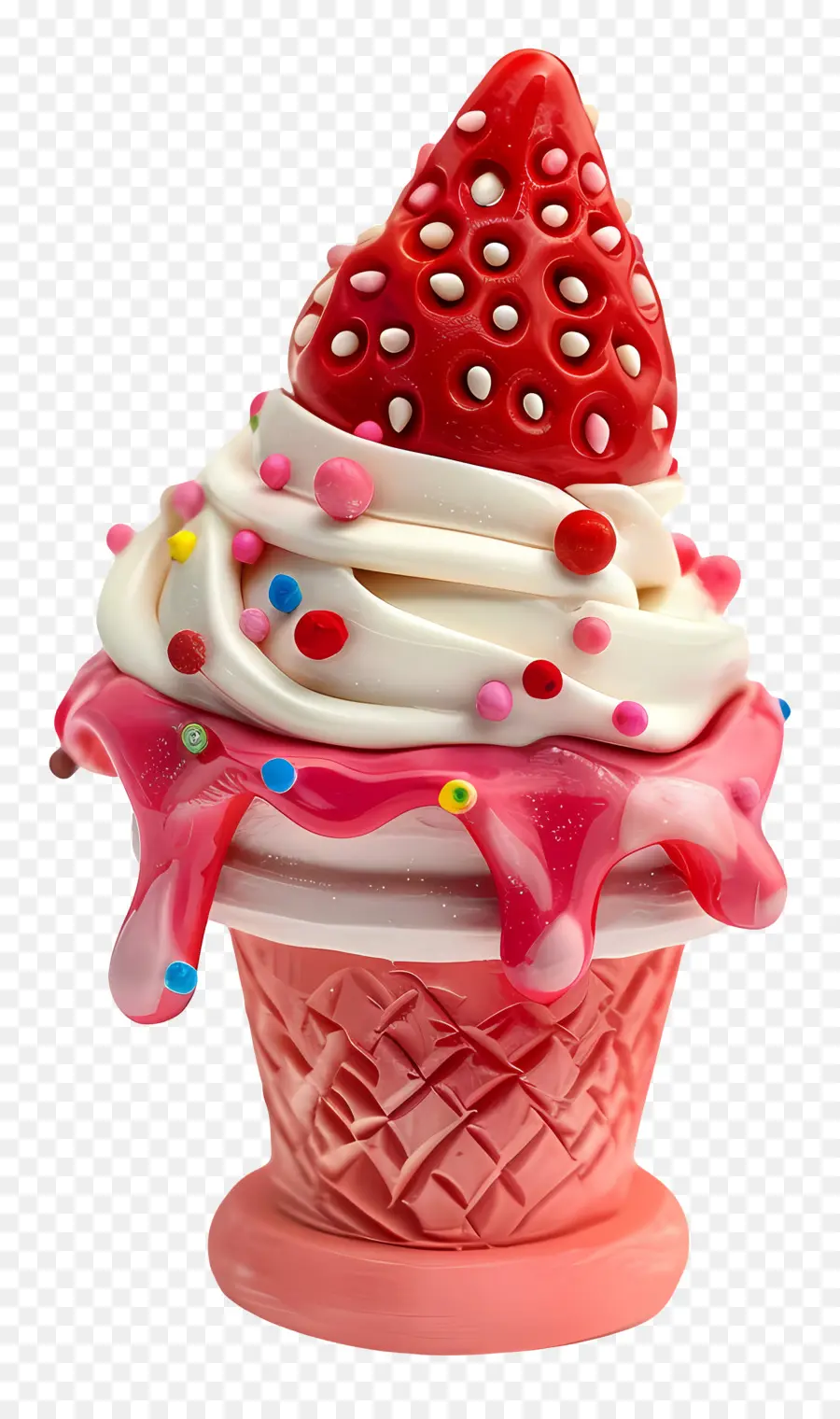 Sundae De Fresa，Helado PNG