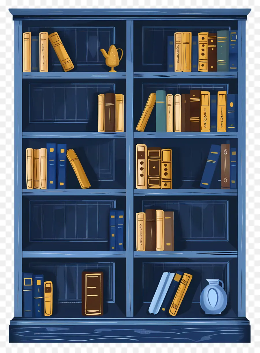 Bookshelf，Estantería Azul PNG
