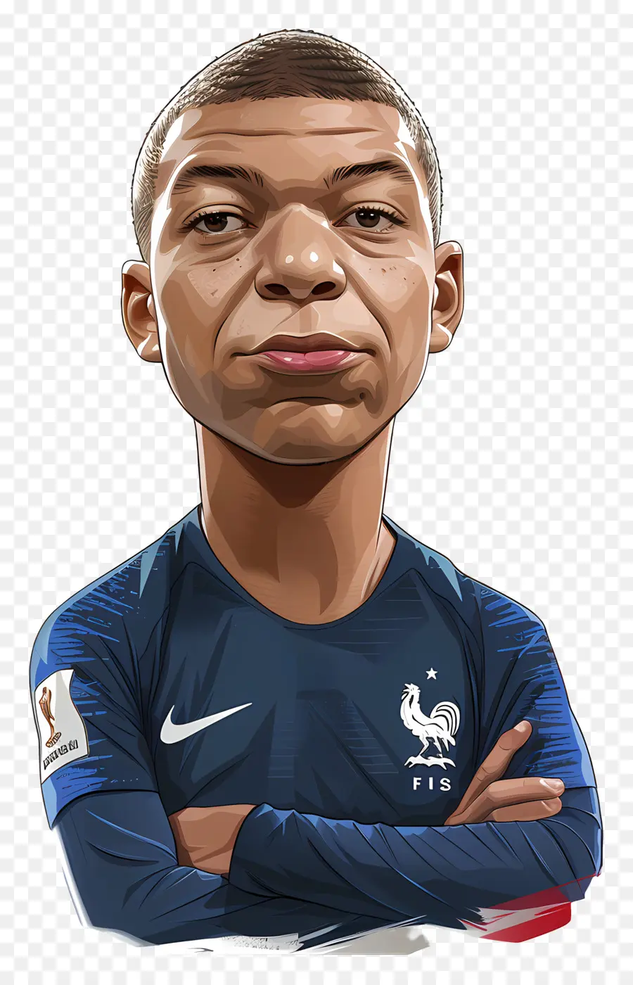 Kylian Mbappé，Retrato De Dibujos Animados PNG