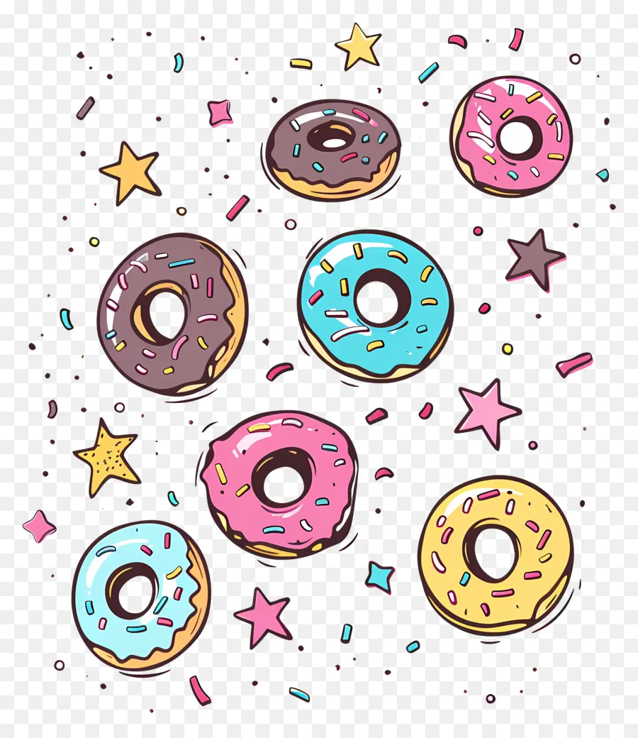 Donas Y Estrellas，Donuts PNG