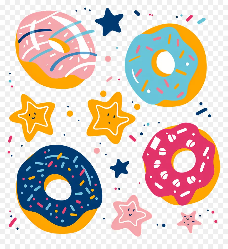 Donas Y Estrellas，Donuts PNG