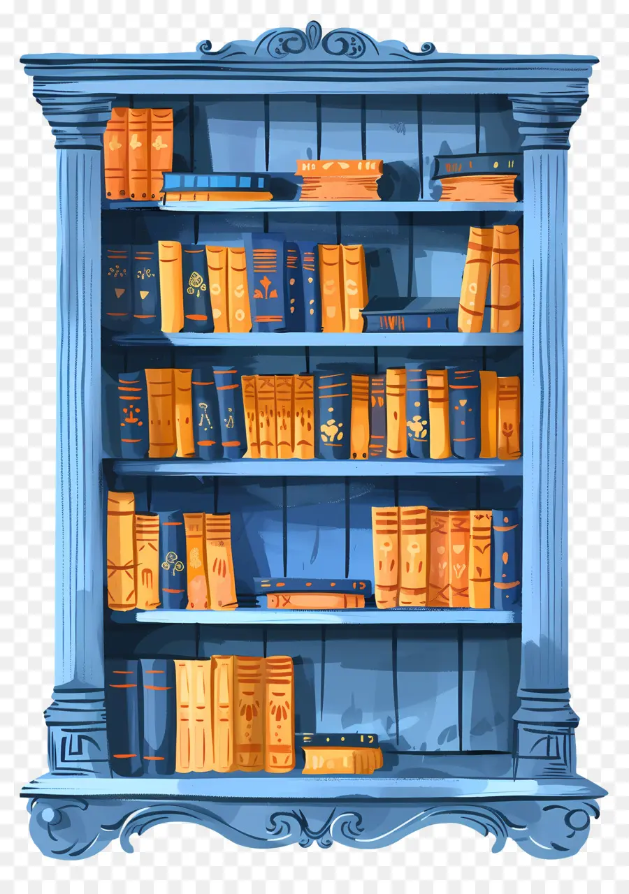 Bookshelf，Estantería Azul PNG