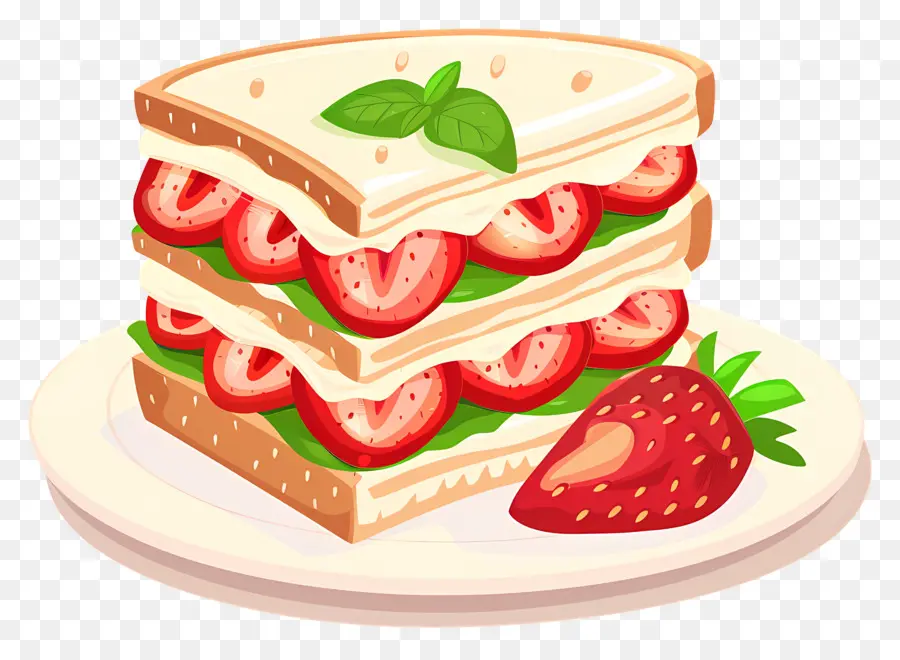 Sándwich De Fresa，Fruta PNG