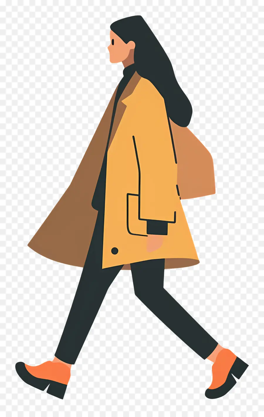 Mujer Joven，Caminar PNG