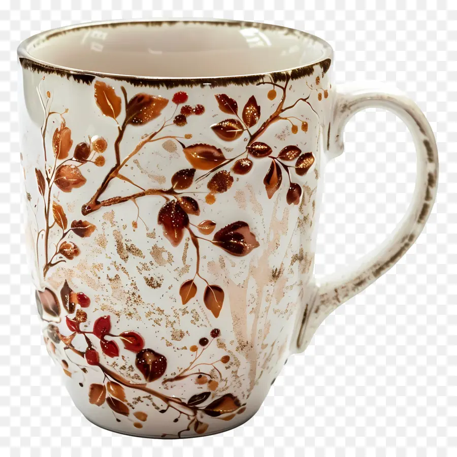 Taza De Cacao，Diseño Floral PNG