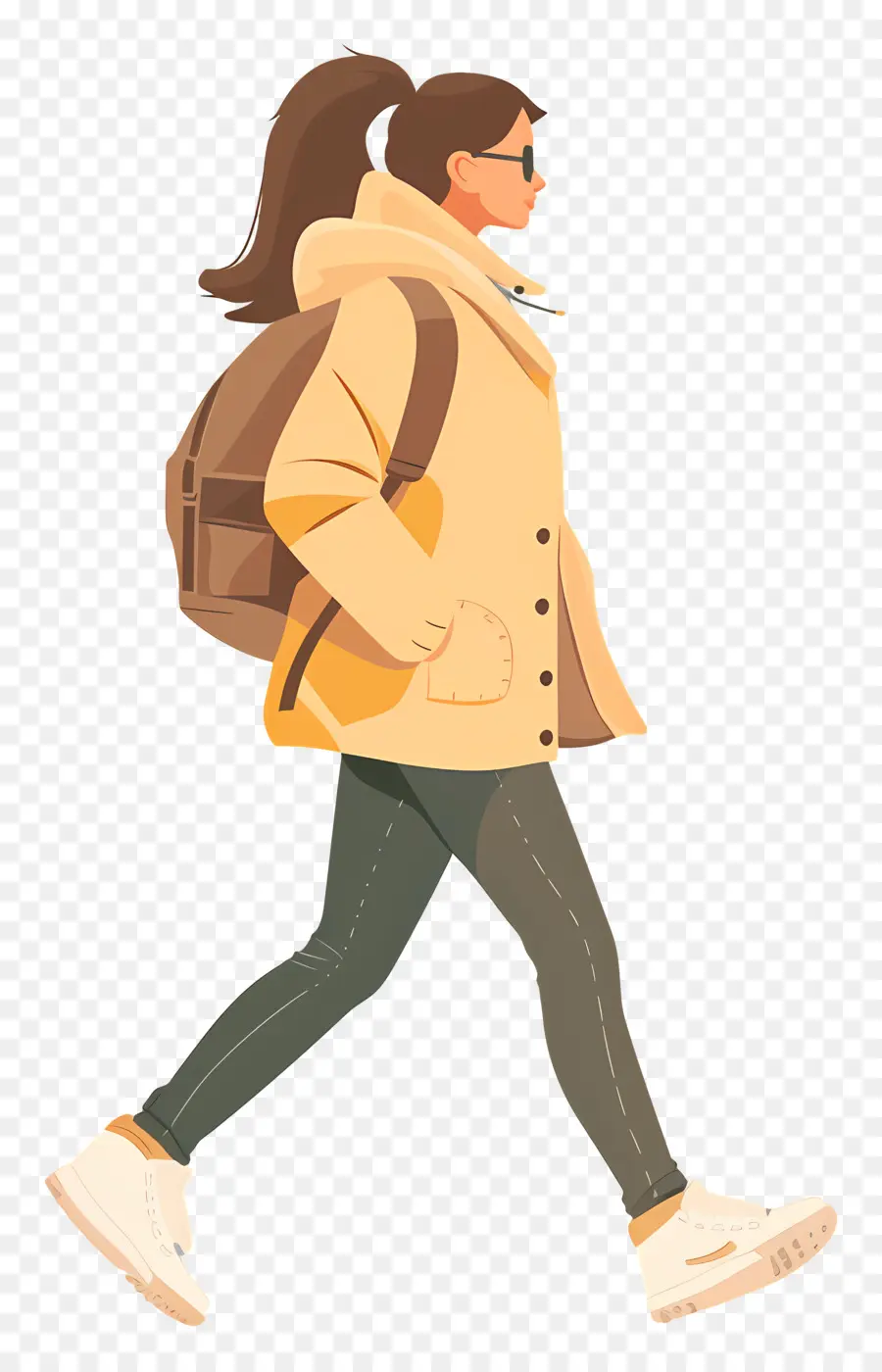 Mujer Joven，Caminar PNG