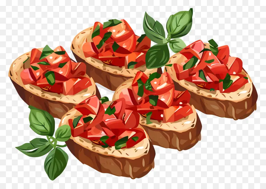 Bruschetta，Tomate A La Parrilla PNG
