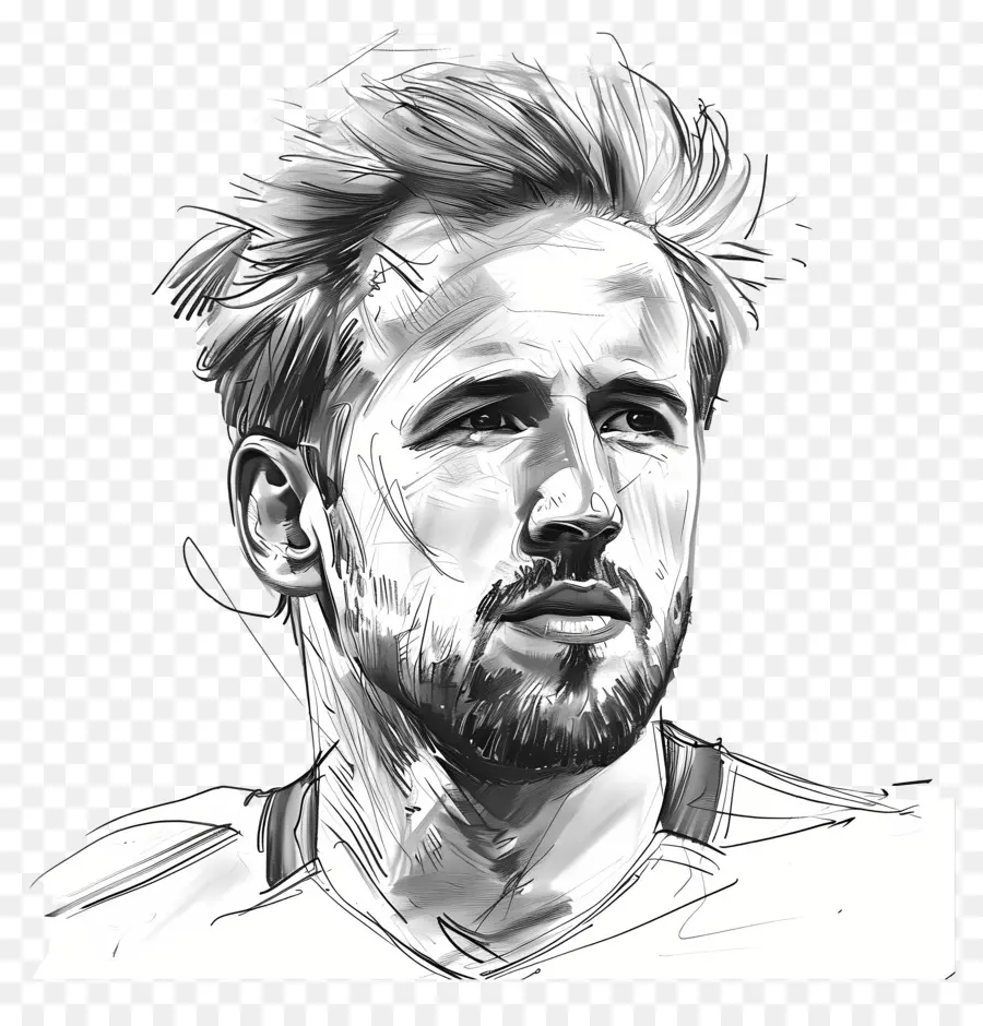 Harry Kane，Dibujo En Blanco Y Negro PNG