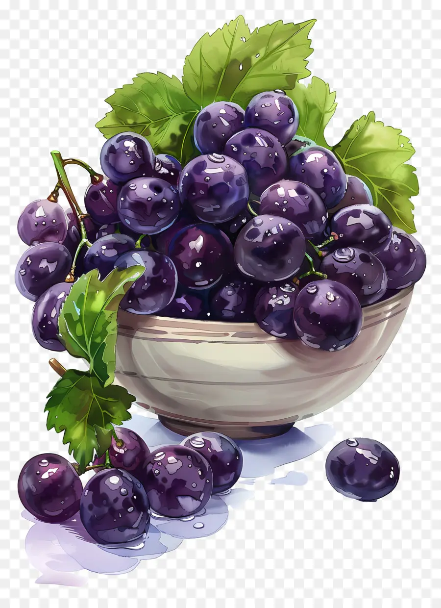 Tazón De Uvas，Uvas Moradas PNG