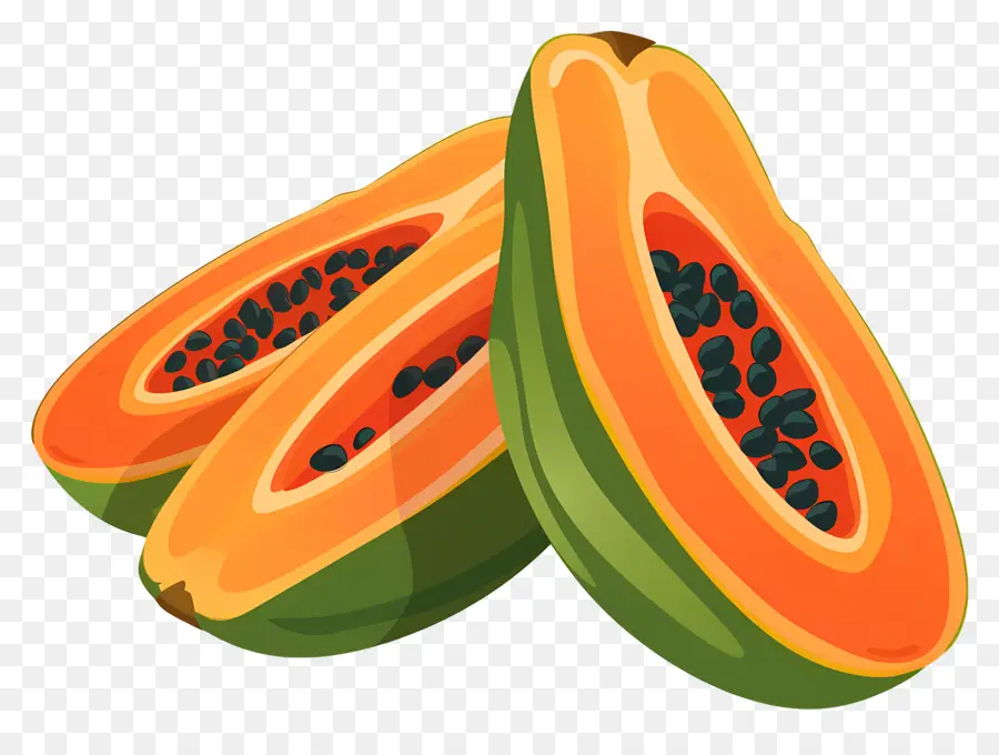 Papaya，Rebanadas PNG