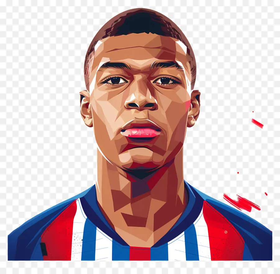 Kylian Mbappé，Retrato Colorido PNG