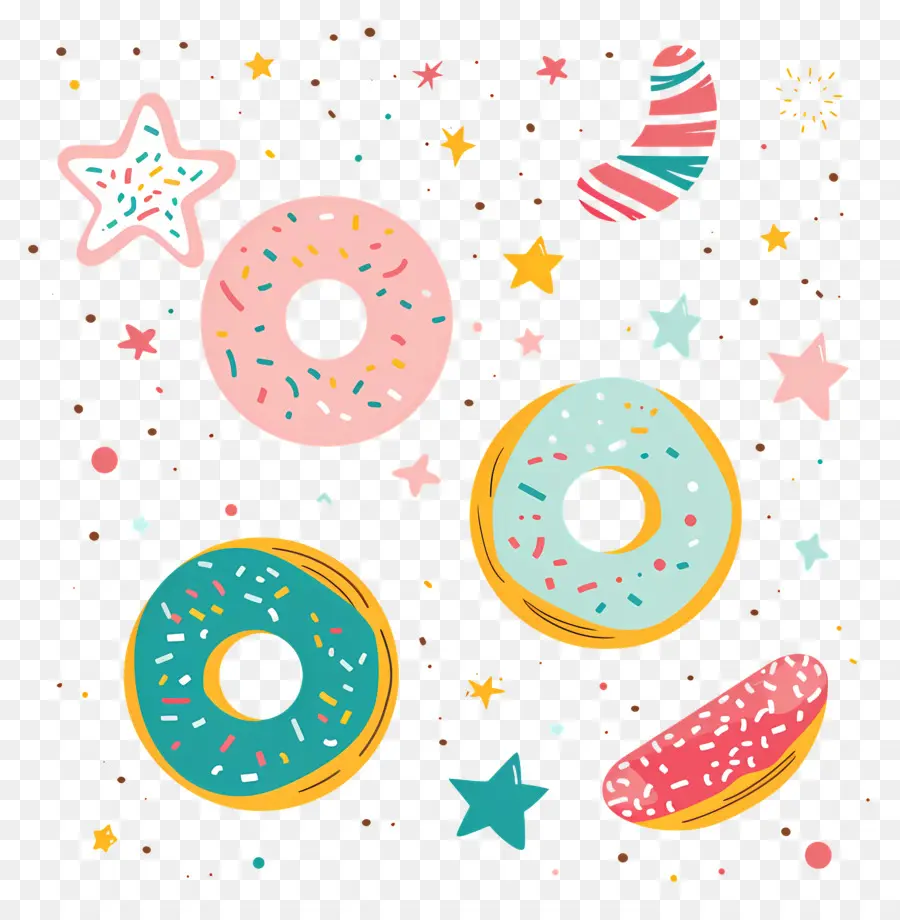 Donas Y Estrellas，Donuts PNG